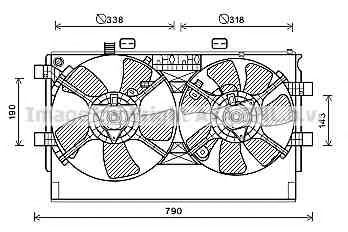 Вентилятор, охлаждение двигателя AVA QUALITY COOLING MT7530