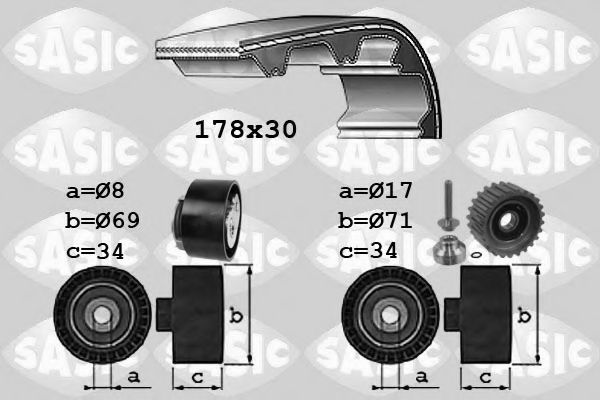 Комплект ремня ГРМ SASIC 1756022