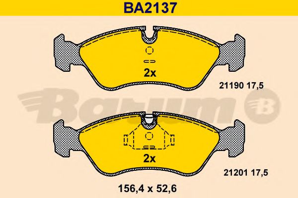 Комплект тормозных колодок, дисковый тормоз BARUM BA2137