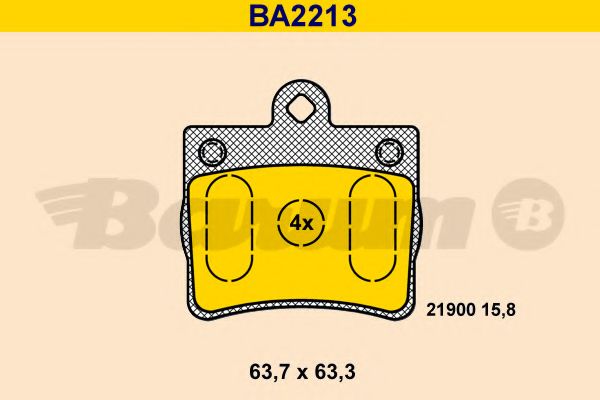 Комплект тормозных колодок, дисковый тормоз BARUM BA2213