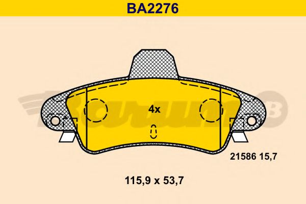 Комплект тормозных колодок, дисковый тормоз BARUM BA2276