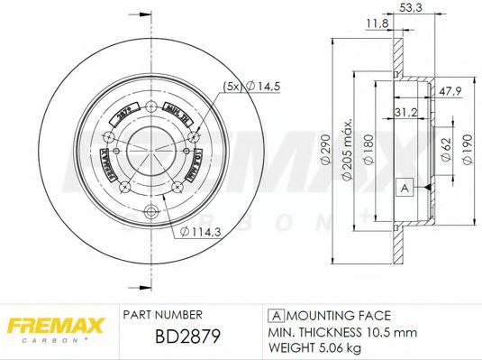 Тормозной диск FREMAX BD-2879