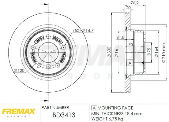 Тормозной диск FREMAX BD-3413