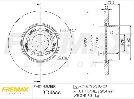 Тормозной диск FREMAX BD-4666
