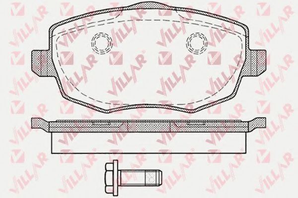 Комплект тормозных колодок, дисковый тормоз VILLAR 626.1223