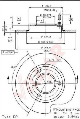 Тормозной диск METELLI 230057