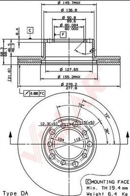 Тормозной диск VILLAR 628.1207