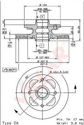 Тормозной диск VILLAR 628.1287