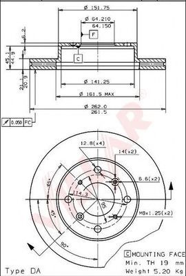 Тормозной диск VILLAR 628.1940