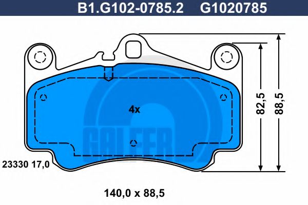 Комплект тормозных колодок, дисковый тормоз GALFER B1.G102-0785.2