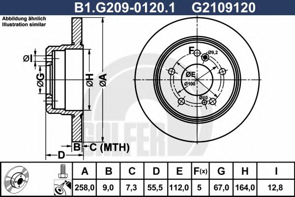 Тормозной диск GALFER B1.G209-0120.1