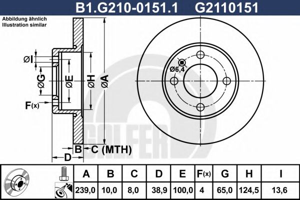 Тормозной диск GALFER B1.G210-0151.1