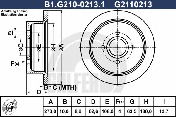 Тормозной диск GALFER B1.G210-0213.1