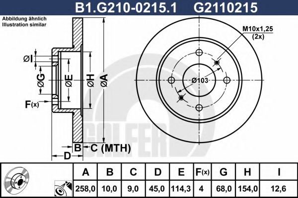 Тормозной диск GALFER B1.G210-0215.1