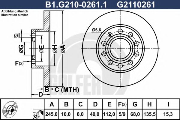 Тормозной диск GALFER B1.G210-0261.1