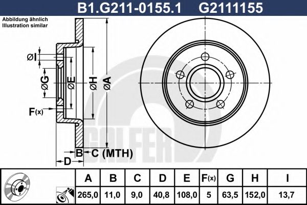 Тормозной диск GALFER B1.G211-0155.1