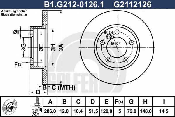 Тормозной диск GALFER B1.G212-0126.1