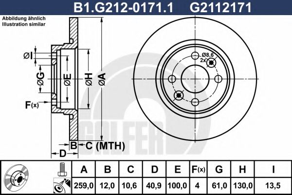 Тормозной диск GALFER B1.G212-0171.1