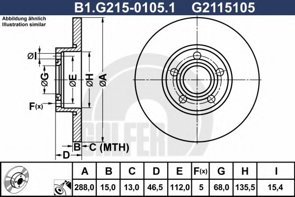 Тормозной диск GALFER B1.G215-0105.1