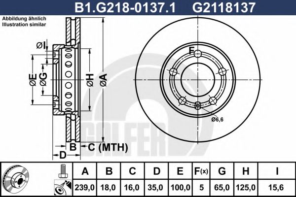 Тормозной диск GALFER B1.G218-0137.1