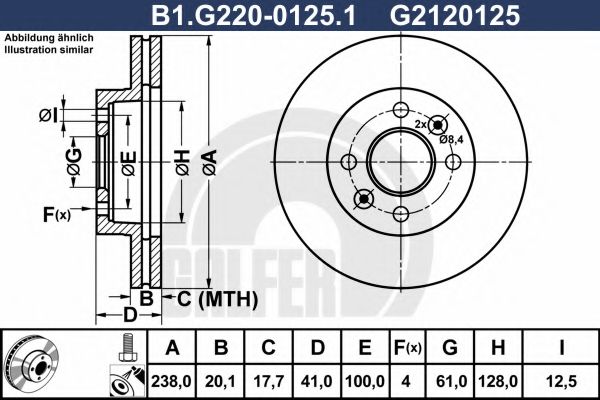 Тормозной диск GALFER B1.G220-0125.1