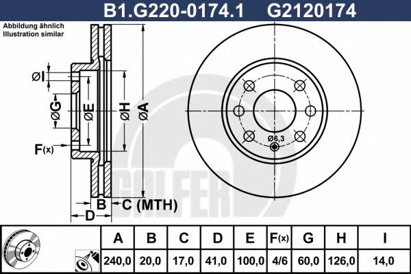 Тормозной диск GALFER B1.G220-0174.1