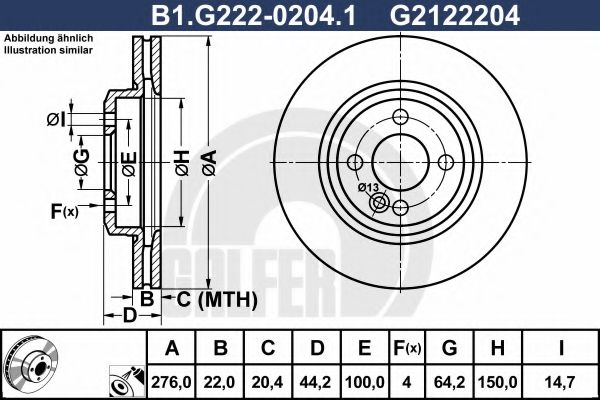 Тормозной диск GALFER B1.G222-0204.1