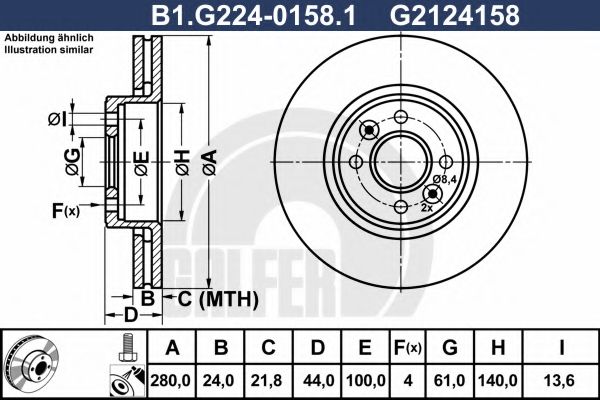 Тормозной диск GALFER B1.G224-0158.1