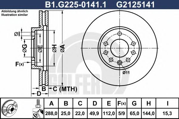 Тормозной диск GALFER B1.G225-0141.1