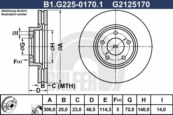 Тормозной диск GALFER B1.G225-0170.1