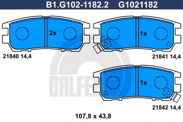 Комплект тормозных колодок, дисковый тормоз GALFER 21841
