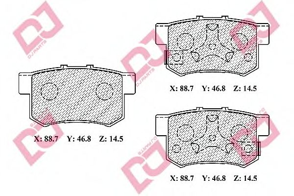 Комплект тормозных колодок, дисковый тормоз DJ PARTS BP2406