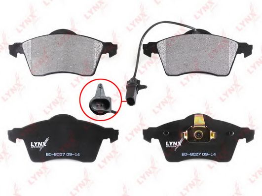 Комплект тормозных колодок, дисковый тормоз LYNXauto BD8027