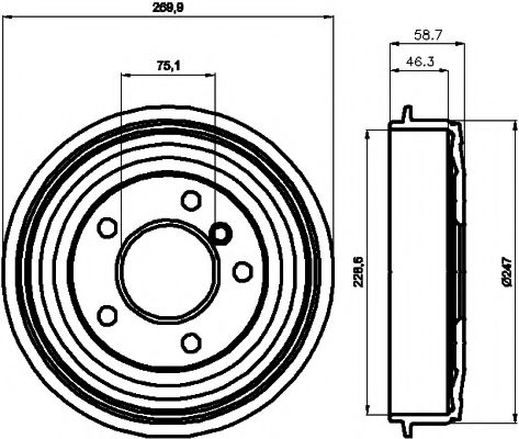 Тормозной барабан HELLA PAGID 8DT 355 300-021