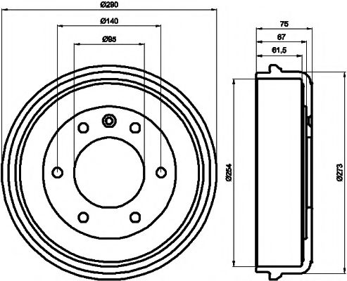 Тормозной барабан HELLA PAGID 8DT 355 300-041