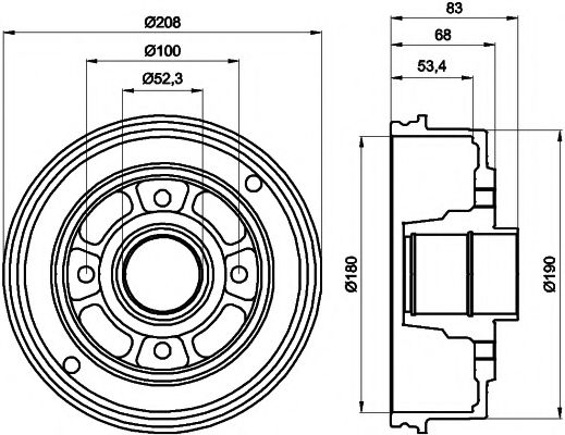 Тормозной барабан HELLA PAGID 8DT 355 300-351