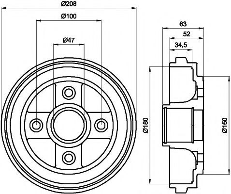 Тормозной барабан HELLA PAGID 8DT 355 300-381