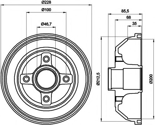 Тормозной барабан HELLA PAGID 8DT 355 300-401