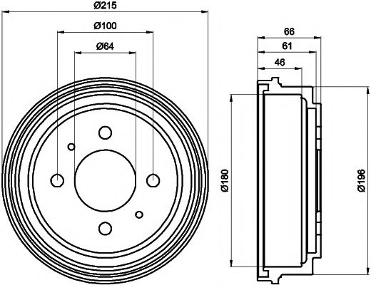 Тормозной барабан HELLA PAGID 8DT 355 300-531