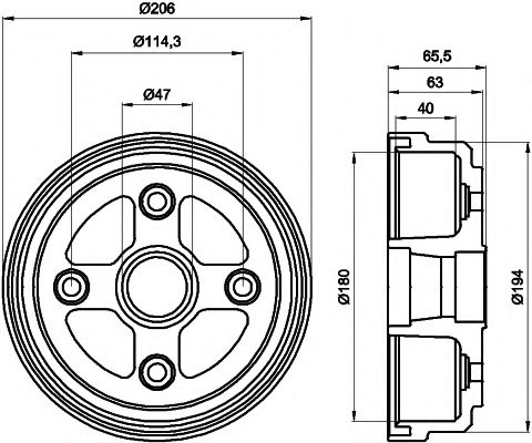 Тормозной барабан HELLA PAGID 8DT 355 300-541