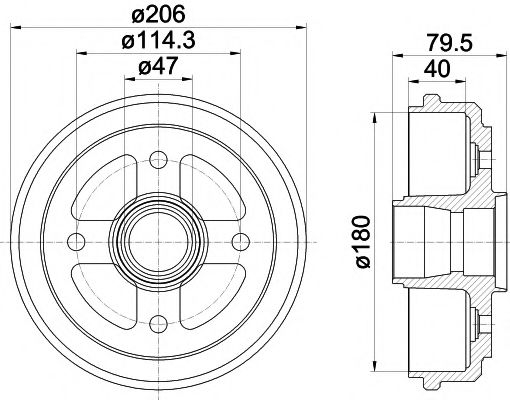 Тормозной барабан HELLA PAGID 61262