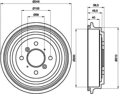 Тормозной барабан HELLA PAGID 8DT 355 300-571