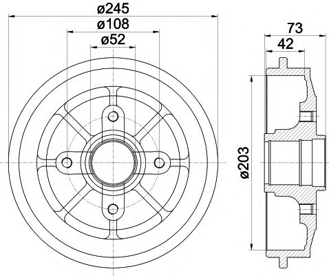 Тормозной барабан HELLA PAGID 8DT 355 300-591