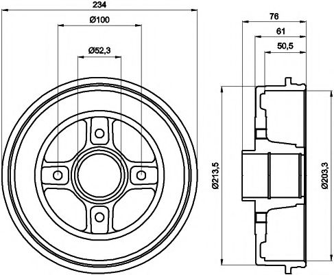 Тормозной барабан HELLA PAGID 8DT 355 300-611