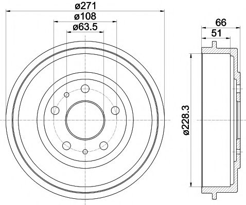 Тормозной барабан HELLA PAGID 8DT 355 300-661