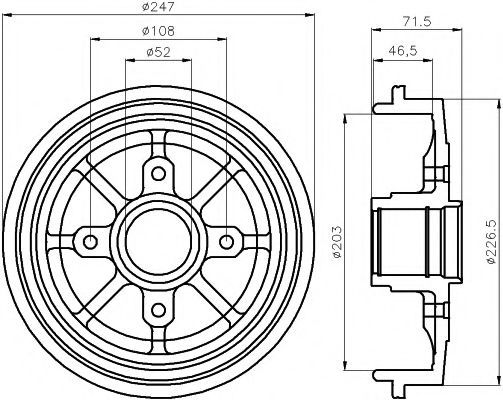 Тормозной барабан HELLA PAGID 8DT 355 300-731