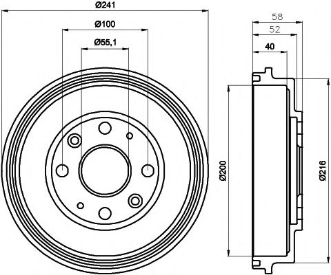 Тормозной барабан HELLA PAGID 8DT 355 300-761