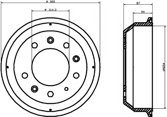 Тормозной барабан HELLA PAGID 61286