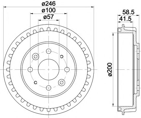 Тормозной барабан HELLA PAGID 8DT 355 300-781