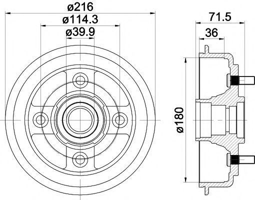 Тормозной барабан HELLA PAGID 8DT 355 300-851